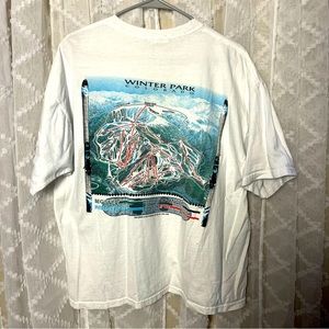 Winter Park Colorado Trail Map Shirt Vintage L Large Jerzees